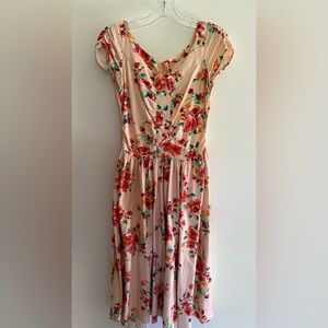 Stop Staring Red and Orange Flutter Sleeve Sundress